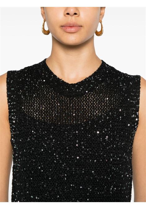 Black Melyssa sequin-embellished knitted top Golden Goose - women GOLDEN GOOSE | GWP01922P00169190100